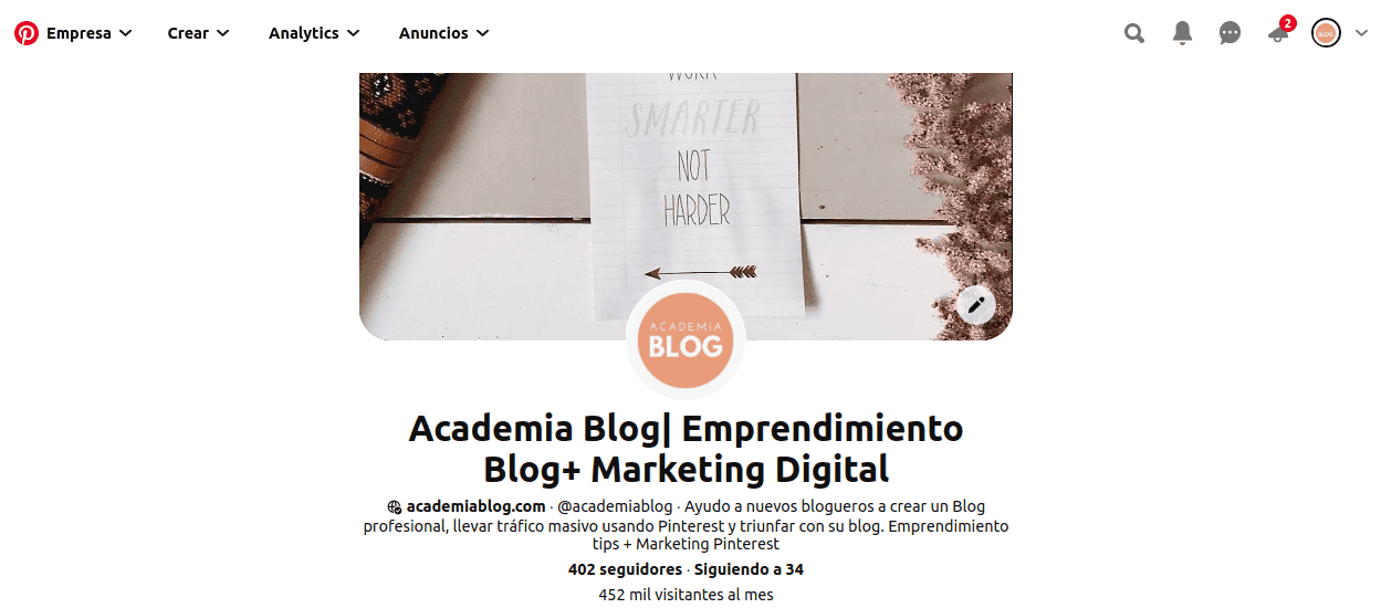 perfiloptimopinterest perfil optimo en Pinterest- crecer rápido en Pinterest