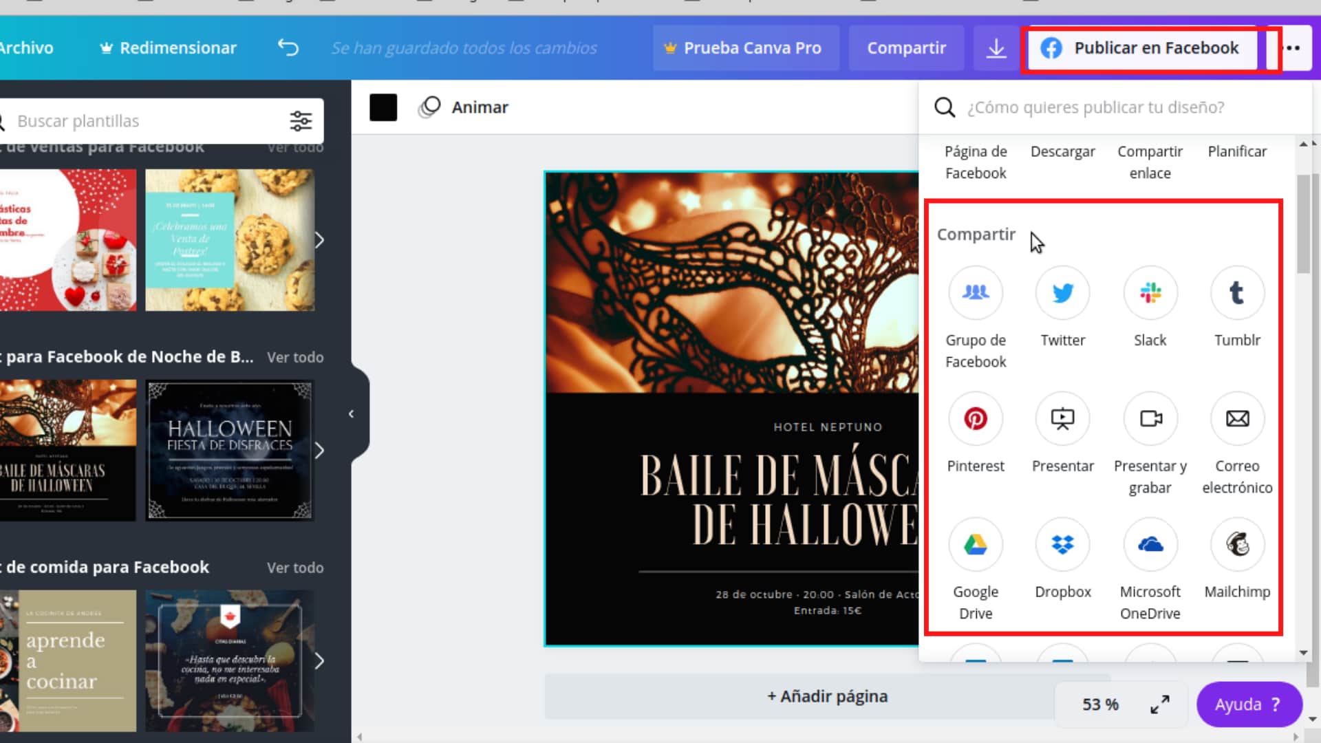 descubrir en canva (3) comparte tus diseños canva con las redes sociales