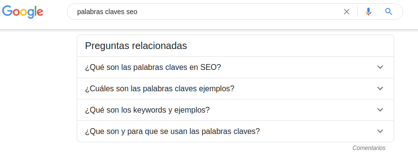 palabras claves relacionadas palabras claves relacionadas