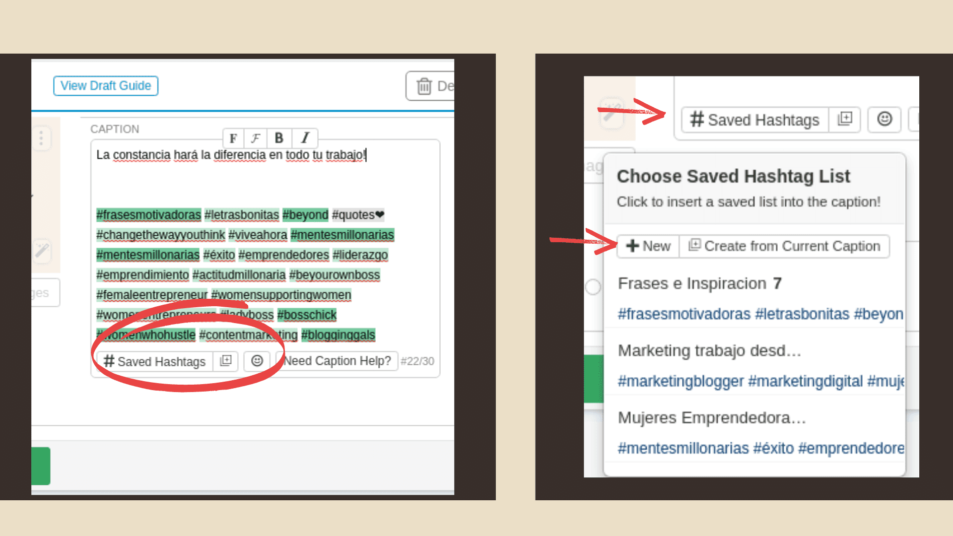 Lista hashtags tailwind