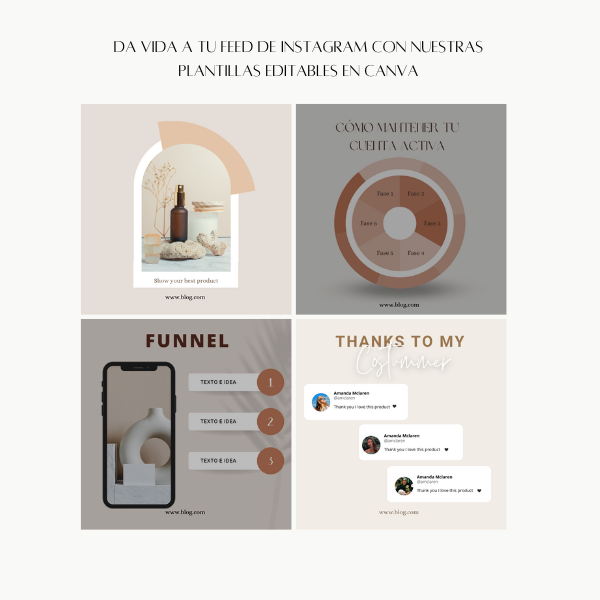 Plantillas Editables En Canva Para Hacer Crecer Tu Marca En Instagram Y ...